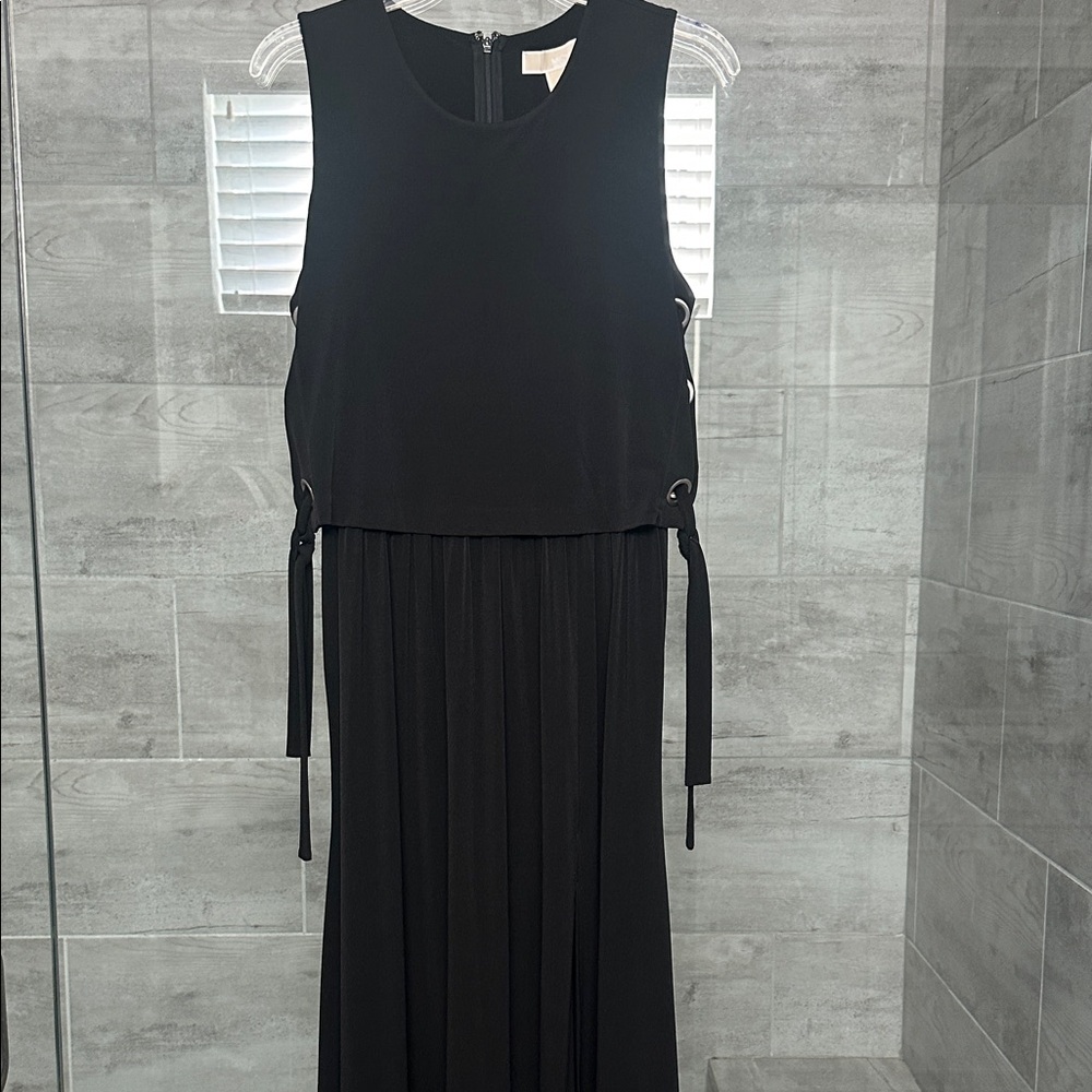 Black Sleeveless Women's jumpsuit with Side Tie Detail